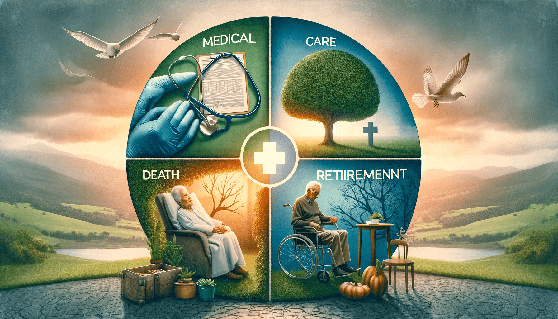 安心のための4つの保障領域：医療・介護・死亡・老後