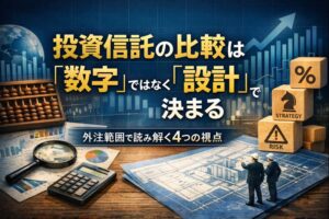 投資信託の比較は「数字」ではなく「設計」で決まる｜外注範囲で読み解く4つの視点