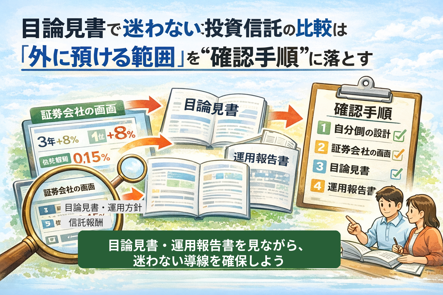 目論見書で迷わない：投資信託の比較は「外に預ける範囲」を“確認手順”に落とす