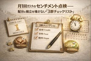 月1回だけのセンチメント点検──配分と積立を壊さない「3群チェックリスト」