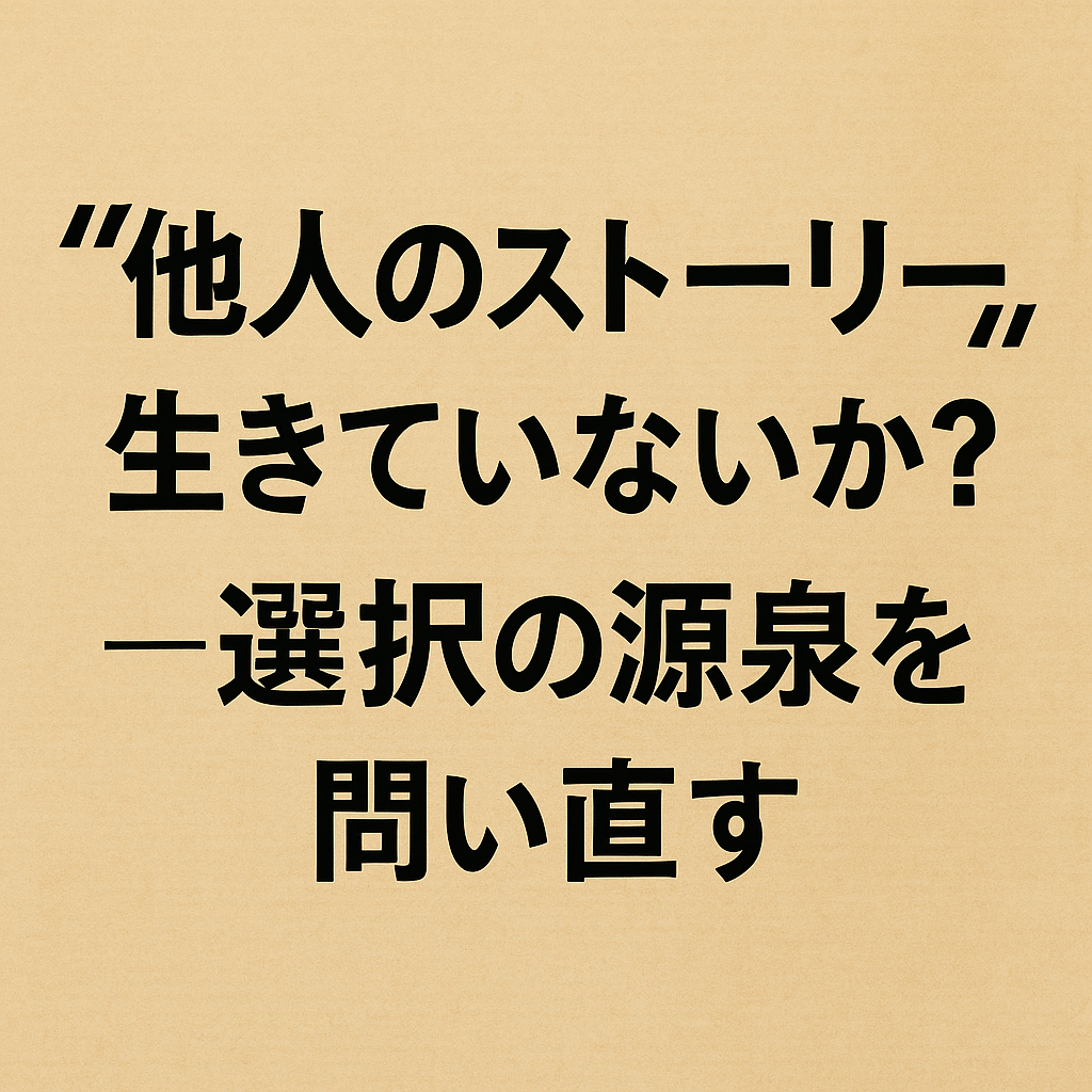 “他人のストーリー”で生きていないか?──選択の源泉を問い直す